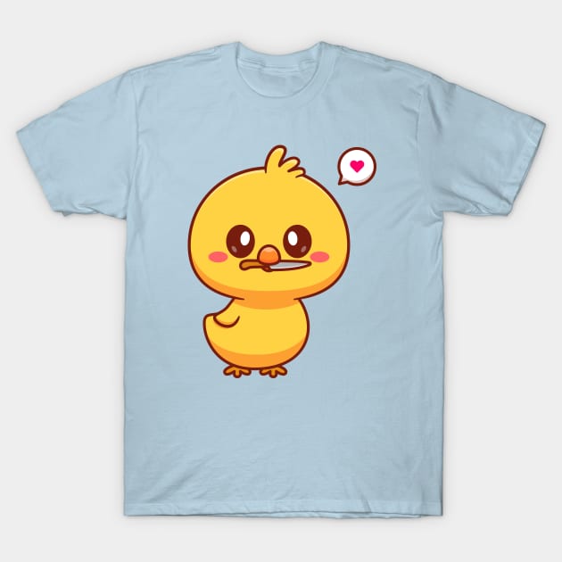 Cute Chick Bite Knife Cartoon T-Shirt by Catalyst Labs